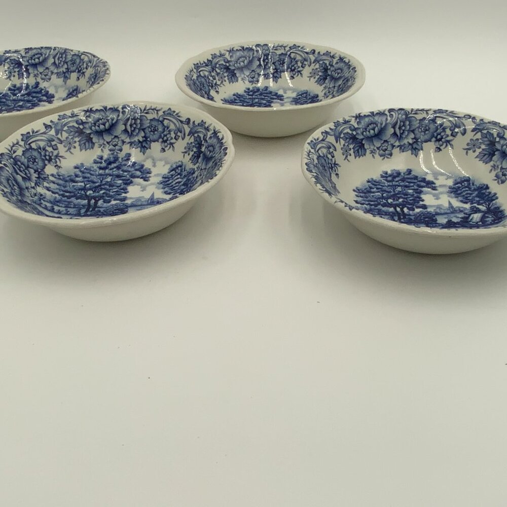 4 Emporium of Maine "Home Country" Myott Meakin Blue and White Bowls 6 1/4" - Picture 4 of 10